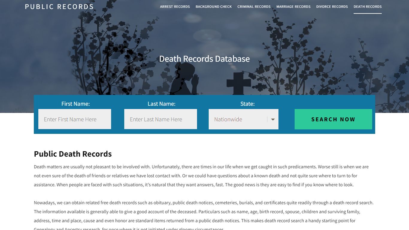 Public Death Records | Enter Name and Search. 14Days Free